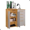 Ver imagem 6 de Conjunto Guarda Roupa e Cômoda Lótus Naturalle Off White MDF MDP Bege Framar