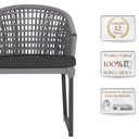 Ver imagem 3 de 1 Cadeira Noronha Aluminio Micro Pintura Preta, Tr. Telinha Corda Nautica Grafite, Estofado - Preto