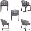 Ver imagem 5 de 1 Cadeira Noronha Aluminio Micro Pintura Preta, Tr. Telinha Corda Nautica Grafite, Estofado - Preto