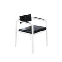 Ver imagem 1 de Poltrona Noah Fixa C/4 Pés 78 X 60,5 X 60,5 Cm Pés Brancos. Courino Preto Courino Preto