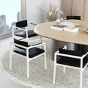 Ver imagem 2 de Poltrona Noah Fixa C/4 Pés 78 X 60,5 X 60,5 Cm Pés Brancos. Courino Preto Courino Preto