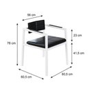 Ver imagem 7 de Poltrona Noah Fixa C/4 Pés 78 X 60,5 X 60,5 Cm Pés Brancos. Courino Preto Courino Preto