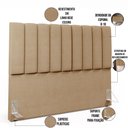 Ver imagem 3 de Cabeceira Cama Box King 195 cm Dália W01 Linho Bege Escuro - Lyam Decor