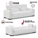 Ver imagem 6 de Sofá Cama 02 lugares Lisboa Corano Branco - D’Rossi