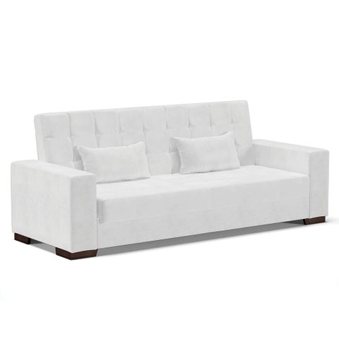 Sofá Cama 02 lugares Lisboa Corano Branco - D’Rossi