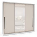 Ver imagem 4 de Guarda Roupa Casal 220cm 3 Portas de Correr com Espelho 240854 Valência Politorno Móveis