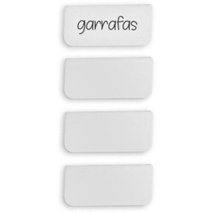 Kit 40 Placas Identificadoras 5,5x2,5cm para Caixa Organizadora Etiqueta Encaixe Branca ou