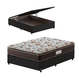 Cama Box Baú Viúva Preta + Colchão Espuma D45 Probel GuardaCostas ProForce Plus - 1