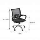 Ver imagem 5 de Cadeira Giratória Baixa Office Tok Preto Base Rodízio Cromado