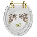 Ver imagem 1 de Assento Sanitário Decorado Oval Convencional Transparente com Borboleta Verde para Todas As Marcas
