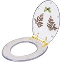 Ver imagem 2 de Assento Sanitário Decorado Oval Convencional Transparente com Borboleta Verde para Todas As Marcas