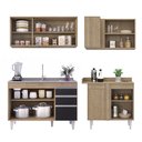 Ver imagem 6 de Armário de Cozinha Modulado de Canto Esquerdo 4 Peças Cp48 com Pia Inox Castanho/preto - Lumil Lumil