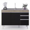 Armário de Cozinha Modulado de Canto Esquerdo 4 Peças Cp48 com Pia Inox Castanho/preto - Lumil Lumil - 7