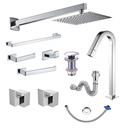 Ver imagem 1 de Kit Completo para Banheiro Lavatório com Acabamento de Registro Padrão Deca Inox Metal Premium