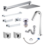 Kit Completo para Banheiro Lavatório com Acabamento de Registro Padrão Deca Inox Metal Premium - 1