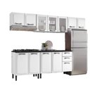 Ver imagem 1 de Cozinha Completa Itatiaia Aço 5 Peças 12 Portas 3 em Vidro New Premium Branco Neve Balcão P/