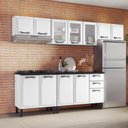 Ver imagem 2 de Cozinha Completa Itatiaia Aço 5 Peças 12 Portas 3 em Vidro New Premium Branco Neve Balcão P/