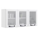 Ver imagem 6 de Cozinha Completa Itatiaia Aço 5 Peças 12 Portas 3 em Vidro New Premium Branco Neve Balcão P/