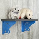 Ver imagem 2 de Par Mãos Francesas Decorativas 20cm Menino Ursinho Rei Azul Aço Ornamentadas