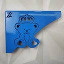 Ver imagem 4 de Par Mãos Francesas Decorativas 20cm Menino Ursinho Rei Azul Aço Ornamentadas