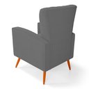 Ver imagem 7 de Kit 02 Poltronas Decorativas Melody com Pés Palito Bouclê Cinza Escuro - Desk Design