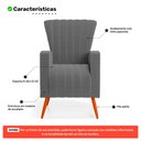 Ver imagem 5 de Kit 02 Poltronas Decorativas Melody com Pés Palito Bouclê Cinza Escuro - Desk Design