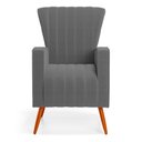 Ver imagem 3 de Kit 02 Poltronas Decorativas Melody com Pés Palito Bouclê Cinza Escuro - Desk Design