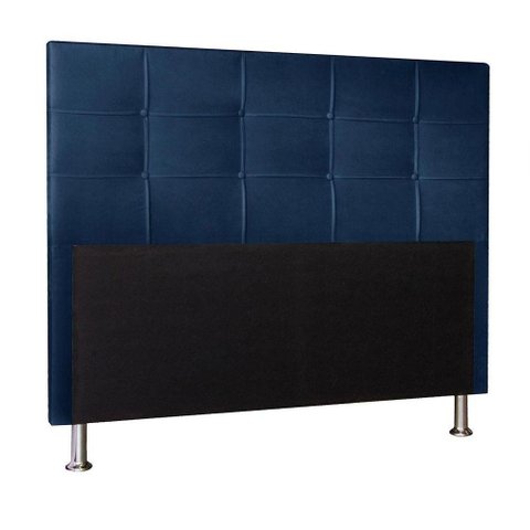 Cabeceira Casal 1,40m Roma Suede Azul Marinho