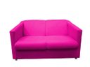 Ver imagem 2 de Kit Namoradeira + 1 Poltrona Decorativa Biane Couro Rosa Pink Pés Cromado Mz Decor