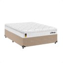 Ver imagem 1 de Cama Box Bege Viúva + Colchão Life D33 Pillow Top Branco - 61x128x188cm - e-Shop Casa