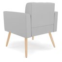 Ver imagem 4 de Poltrona Sala Decorativa Elisa Pé Palito Natural Sintético Cinza D03 - D’Rossi