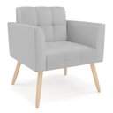 Ver imagem 2 de Poltrona Sala Decorativa Elisa Pé Palito Natural Sintético Cinza D03 - D’Rossi