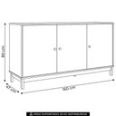 Ver imagem 2 de Buffet Aparador Vitalis Moderno 3 Portas Madeira Maciça 160cm Marrom Mpozenato