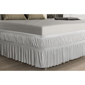 Saia para Cama Box Queen Malha Adomes Branco