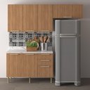 Ver imagem 1 de Cozinha Compacta 3 Peças com Armários e Balcão com Tampo Multimóveis Cr20449 Freijó Mármore