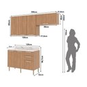 Ver imagem 3 de Cozinha Compacta 3 Peças com Armários e Balcão com Tampo Multimóveis Cr20449 Freijó Mármore