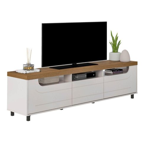 Rack para TV Vertice 75 Polegadas MDF MDP 1 Gaveta Pinho Off White Artely