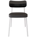 Ver imagem 2 de Kit 04 Cadeiras Estofada para Sala de Jantar Astrid Branco C01 Linho Preto Courino Preto - Lyam