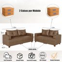 Ver imagem 4 de Sofá Essenza Bom Pastor 5 Lugares Reclinável 350cm Café Veludo PU
