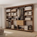 Ver imagem 1 de Guarda-Roupas Closet Modulado Alasca 240cm 4 Peças com 2 Gavetas e Cabideiros Freijó Carraro