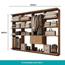 Ver imagem 4 de Guarda-Roupas Closet Modulado Alasca 240cm 4 Peças com 2 Gavetas e Cabideiros Freijó Carraro