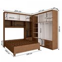 Ver imagem 4 de Guarda-roupa Casal Modulado com Cama Paradise 10 Portas com Espelho 6 gavetas - Panorama Móveis