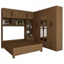 Ver imagem 3 de Guarda-roupa Casal Modulado com Cama Paradise 10 Portas com Espelho 6 gavetas - Panorama Móveis