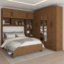 Ver imagem 1 de Guarda-roupa Casal Modulado com Cama Paradise 10 Portas com Espelho 6 gavetas - Panorama Móveis