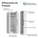 Ver imagem 5 de Guarda-roupa Modulado de Canto 3 Portas com Espelhos Branco Neo Madesa Branco