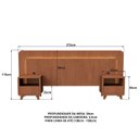 Ver imagem 3 de Cabeceira Casal Queen com 2 Mesas de Cabeceira LED 3000k e Tomadas 100% MDF Mabel