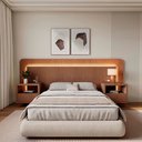 Ver imagem 1 de Cabeceira Casal Queen com 2 Mesas de Cabeceira LED 3000k e Tomadas 100% MDF Mabel
