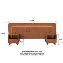Ver imagem 3 de Cabeceira Casal Queen com 2 Mesas de Cabeceira Led 3000k e Tomadas 100% Mdf Mabel