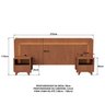 Cabeceira Casal Queen com 2 Mesas de Cabeceira Led 3000k e Tomadas 100% Mdf Mabel - 3