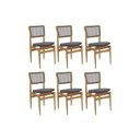 Ver imagem 1 de Cadeiras Cozinha Stela 1cmm013ca Premium Madeira Maciça Kit 6 Un Carvalho/boucle Bege Fendi/tela